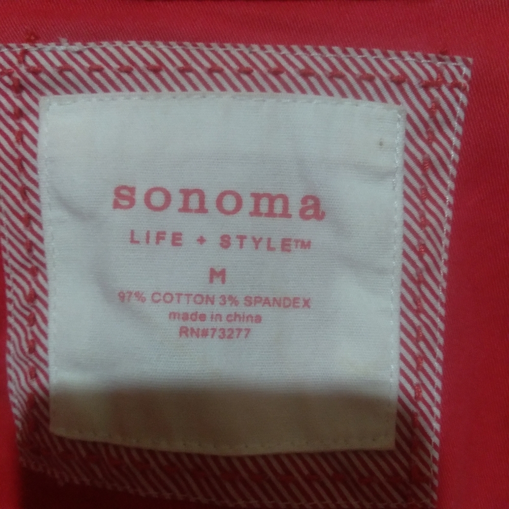 Sonoma 3/4 sleeve rosy red jacket with belt size medium - Picture 2 of 11